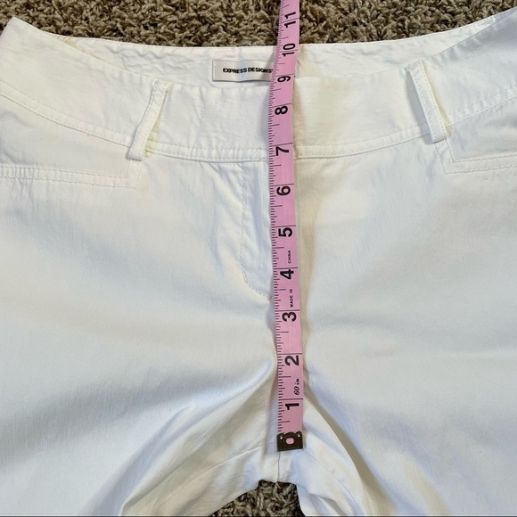 Express Design Studio White Cropped Pants Slacks Size 4 Straight Fit Business - Picture 13 of 13